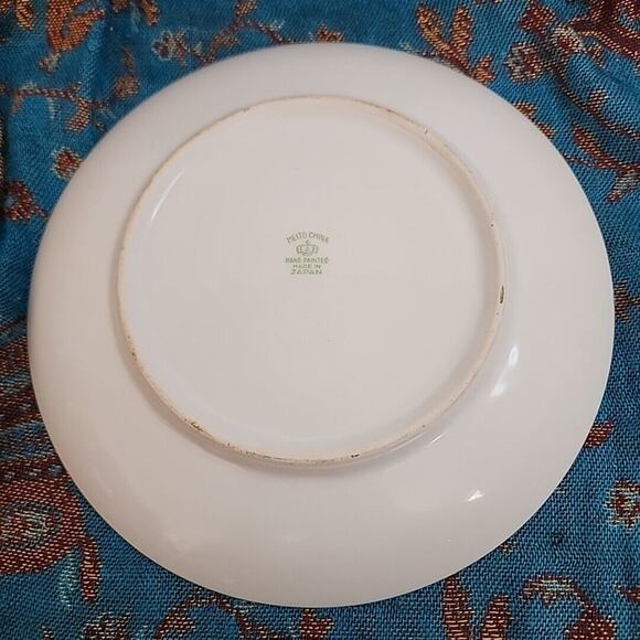 Lot Of 2 Meito China Japan Handpainted Plates Calm Pastoral Scenes Vtg 8in & 6.5 - Picture 5 of 7